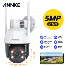 카메라 Annke 5MP PTZ WiFi IP 카메라 H.265 실외 AI 인간 자동 추적 20x 줌 IP 카메라 두 방향 오디오 보안 보호