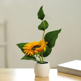 Symulacja kwiatów dekoracyjna słonecznik fałszywy bukiet kwiatowy z potężnym bonsai ozdoby stacjonarne