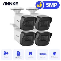 System Annke C500 1PC Ultra FHD 5MP POE IP CAMERA IP67 Utomhus Vattentät säkerhetskula nattvision E -postning AUIDO i kameran