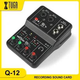 Adattatore XTUGA Q12 a 2 canali Mixer audio Scheda audio professionale DJ Console DJ con monito