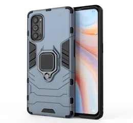 Per Oppo Reno 4 casi Luscious Solid Ring Stand Stand Rugged Combo Hybrid Armature Brackt Impact Focuscola Falga Cover per Oppo Reno 44141688