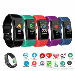 ID 115 plus smart armband för skärm Fitness Tracker Pedometer Watch Counter Heart Rate Blodtryck Monitor Smart WristBand9367831