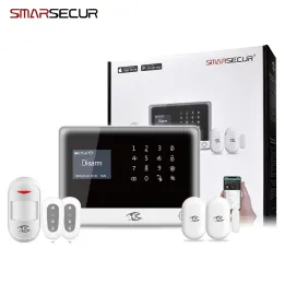 KITS SMARSECUR الروسية الإسبانية الإنجليزية H6 WIFI GSM نظام الإنذار الأمن المنزل GSM إنذار نظام التحكم في التنبيه DIY KIT45