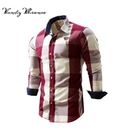 Men039s Dress Dress Tirts 2022 Cotton Brand Long Sleeve Shirt Mens Natual Fashion Business Style Plaid Whole2316523