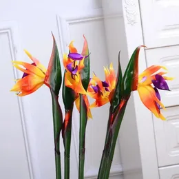 Decorative Flowers 80cm Artificial Flower Bird Of Paradise Silk Home Table Decor Strelitzia Reginae Fake Plant