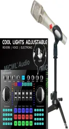 Beautiful color light Sound o Card Mixer adapter KMS105 Condenser Table microphone Live Mixing Console bluetooth Mixer8210970