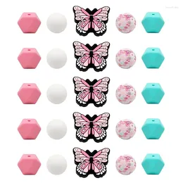 Charm Bracelets Butterfly Beads Silicone For Keychain Making Round Jewelry DIY Crafts Durable Easy To Use