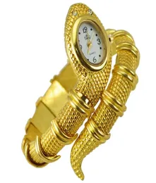 Novas mulheres da moda Ladies Snake Shake Bracelet Bangle Ornaments Quartz Movement Watch Watch Relogio feminino GOLD8536962