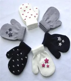 kids gloves heart start knitting warm glove children boys Girls Mittens Unisex Gloves 6 Colors BFJ7544169318
