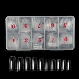 2024 500pcs kurze ovale mittlere gefälschte Nägel Vollende Abdeckung Einer Größe Acryl Clear Nail Art Tipps für Display-Stick-On-Nägel für falsche Nägel