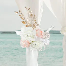 Fiori decorativi holdbacks holdbacks corda tende tiebacks per tela per occhiali floreali per la cerimonia decorazione