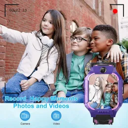 Watches Kids Smart Watch GPS Tracker Kids Titta på mobiltelefon Vattentät videosamtal Remote Lyssna GPS Stöder flera språk