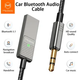 Adapter McDodo Bluetooth Car Adapter 3.5mm Jack Music Audio HD Sound Quality Data Cable kan göras Auto Connect Navigation Broadcast