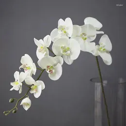 Flores decorativas 110 cm 11 cabeças de seda orquídea Phalaenopsis Diy Wedding Floral Bouquet Plantas Artificiais