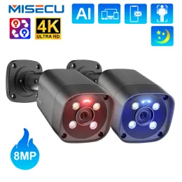 Kameror Misecu UHD 8MP POE IP -kamera 4K Säkerhetskamera AI Human Detect Color Night Tway Audio Outdoor Video Surveillance Onvif Xmeye