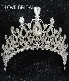 Real Po Stunning Crystal Bridal Cown Beauty Pageant Big Royal Crown Factory Hair Accessories Head Tiaras Prom Party 6688434