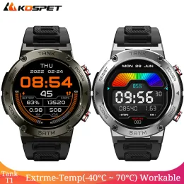 Zegarki Kospet Tank T1 Smartwatch Men ExtremeTemp Wytrzymały wytrzymały smartwatch fitness Tracker IP69K 5ATM Wodoodporny kurz wstrząś