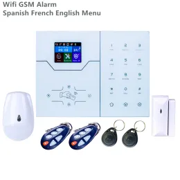 Sats 433MHz LCD Visa engelska Textmeny Havgw WiFi 4GGSM Alarm System Smart Security Home Burglar Alarm With App Control
