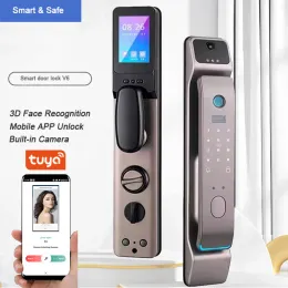 Заблокировка для распознавания лица Умная дверная блокировка с камерой приложение Tuya пульт дистанционного управления Smart Fingerprint Digital Passwor
