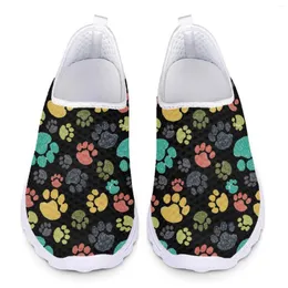 Casual Shoes Colorful Dog Woman Penny Loafers Women Running Sneakers Slip On Flats Female Mesh Ladies Summer Beach Shoe