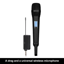 Microfones skm9000 microfone sem fio profissional universal um arrastar dois microfones home home som som som slodoor karaokê estágio