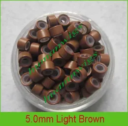 50 mm Silikon -Mikro -Ring -Links für Federhaarverlängerungen, Brown5000pcs Mix Color2183946