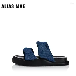 Slippers ALIAS MAE THERESE Summer Classic High Quality 2024 Outwear Women's Genuine Leather Pure Handmade Thick Sole Beach