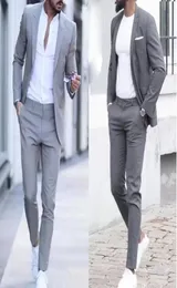 Men039S Vintage Suits Grey 2 Pieces Leisure Wedding Tuxedos Custom Made Formal Party Business Grooms Suit Jackets Pants5112311