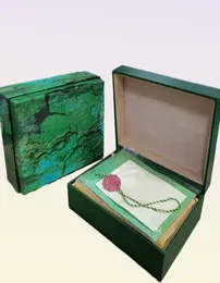 S Kisten Fashion Green Cases Quality Watch Box Papiertüten Zertifikat Originalboxen für Holzfrau Mann Uhren Geschenk Accesso9271085