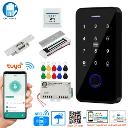 キットNFC Bluetooth Tuya App Access Control System Kit RFID指紋キーパッド電動磁気ロックストライクロック防水屋外