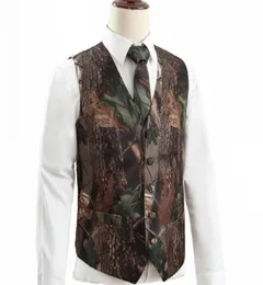 2022 Camo Men Groom Sets for Wedding Hunter Country Style نمط التمويه النمط ملابس الملابس ملابس 2 قطعة مجموعة وربطة عنق MAD5011606