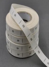 Etichette per abbigliamento per abbigliamento da 400pcslotroll etichette di abbigliamento xs6xl etichette di dimensioni del nastro di cotone beige cucito etichetta stampata in cotone8008636