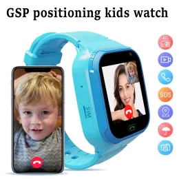 Watches 4G Sim Card Children's GPS Smart Watch SOS Phone Watch Smartwatch For Kids Waterproof IP67 Kids Gift Smartwatch för iOS Android