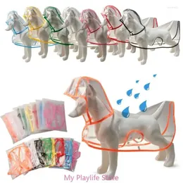 Dog Apparel Pet Puppy Transparent Rainwear Hooded Waterproof Clothes Soft PVC Small Dogs Rain Poncho