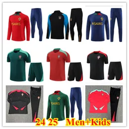 2023 2024 Portugal JOAO FELIX men and kids short sleeves tracksuits football training suit NEVES BRUNO RONALDO FERNANDES 22 23 24 Portugal Sweatshirt sets