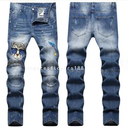 Jeans maschile 2024 arredamento zip trendy jeans da uomo ricamato jeans snello jeans blu magro da indossare con stivali jeans top jeans tote jeans tracce jeans vero