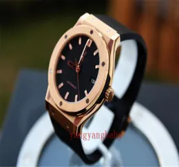 Nowy Zegarek Classic Fusion Gold 511 1180 Black Dial Transparent Automatyczne zegarek męskie zegarek zegarek No Box6053300