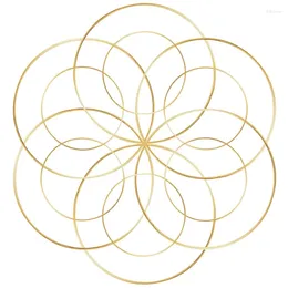 Dekoratif figürinler yo-12pcs altın metal çemberler 2 boyutlar 20 cm 25cm çiçek çember çelenk diy düğün rüyası yakalayıcı el sanatları