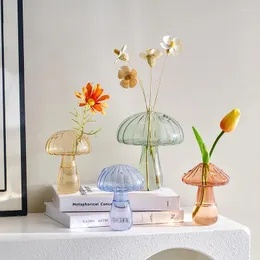 Wazony mini grzybowy szklany wazon hydroponiczny butelka dekoracja roślin kwiatowych dom