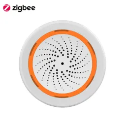 systems USB Power Zigbee Home Sound Light Alarm Siren Sensor 90dB Loud Alarm Work Tuya Smart Life Hub Gateway