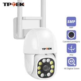 Kameras 5MP IP -Kamera WiFi PTZ Sicherheitsüberwachung Kamera 2MP WiFi 4x Digital Zoom Bewegung Tracking Color Night Vision Camhi Camara