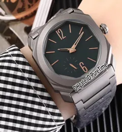 New Octo Finissimo 103011 Rose Gold Mark Automatic Mens Watch Titanium Steel Black Dial Stainless Steel Sports Watches Cool Pureti1925307