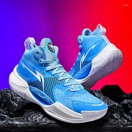 Buty do koszykówki projektant fluorescencyjnych mężczyzn High -Top Sneakers Professional męskie nie -ślizgowe sporty