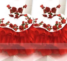 2022 Śliczne mini quinceanera sukienki małe maluch kwiatowy aplikacja kryształ kryształowy