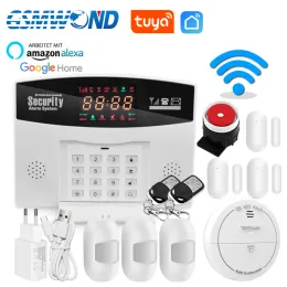 Kits WiFi GSM Alarm System Tuya Smart Home Burglar Alarm Support Doorbell Function For Smart Life APP Compatible With Alexa