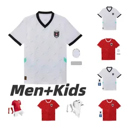 2024 2025 Österrike Euro Soccer Jerseys Schlager Alaba Danso Home Red Away White Laimer Alaba National Football Shirt Team Men Kids 24 25 Arnautovic Maillots de Foot 4xl