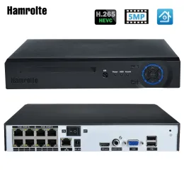 Inspelare Hamrolte CCTV NVR 8CH H.265 POE NVR MAX 4K Output för IEEE802.3AF 48V POE IP -kamera Support Motion Detection Remote Access Xmeye