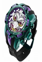 예비 모델 26790 DC Comics Joker Venom Limited Edition Swiss Quartz 시계 크로노 그랩 실리콘 벨트 Quartz Watch6443943