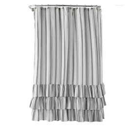 Duschvorhänge Rüschen gedruckte Polyester Stoff Vorhangkohle/Weiß 72 Erdbeer -Badezimmer und Teppichset
