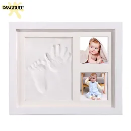 Fälle DIY Plastikfoto Rahmen für Baby Hand und Fußabdruck Plastikine Baby Andenken Rahmen Rahmen Babygeschenke Babyartikel für Neugeborene Handform